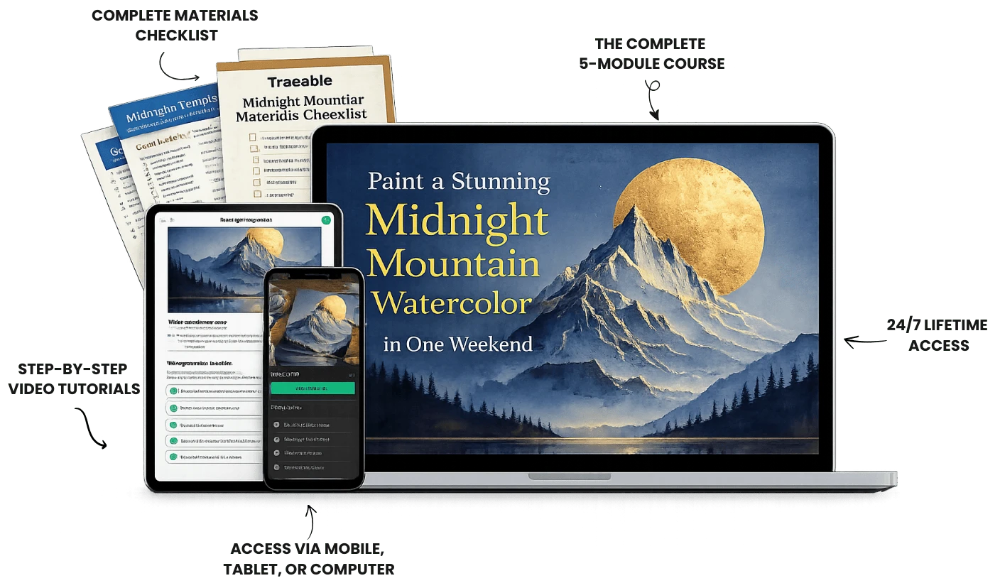Course package: video tutorials, materials checklist, mobile access, lifetime access