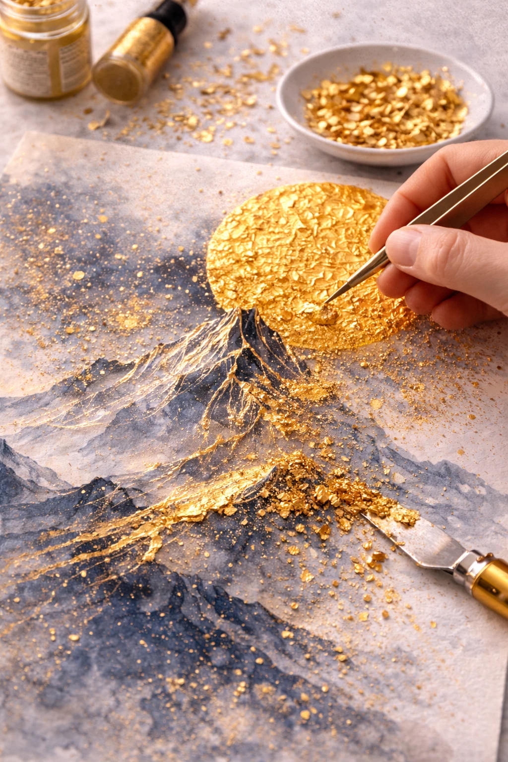 Module 5: Texture, splatter, and dimensional gold effects