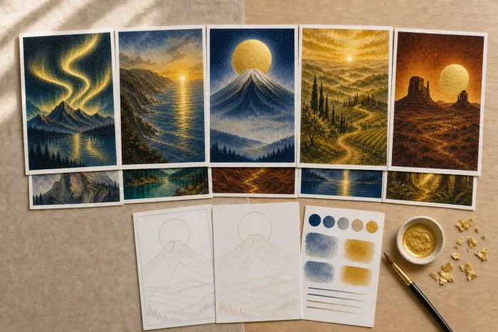 10 Iconic Gold Landscape Templates preview